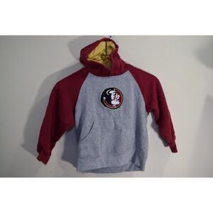 Vintage Y2K FSU Florida State Seminoles Hoodie Sweatshirt BOYS 7 M Gray Red